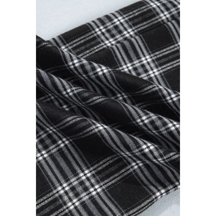 Plaid Wide-Leg Drawstring Pants Apparel and Accessories