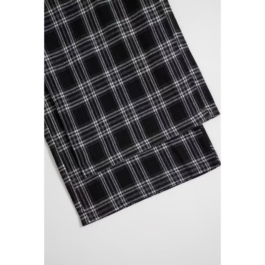 Plaid Wide Leg Pants Apparel and Accessories