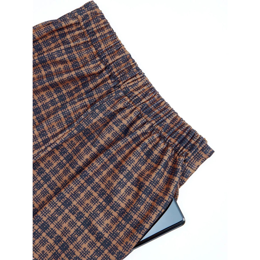 Plaid Wide-Leg Pants Apparel and Accessories
