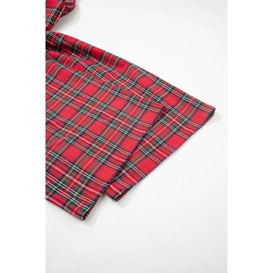 Plaid Wide-Leg Pants Apparel and Accessories