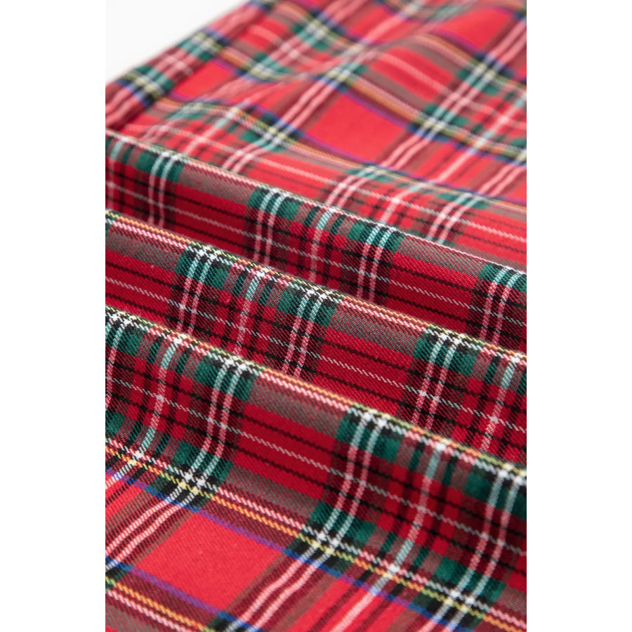 Plaid Wide-Leg Pants Apparel and Accessories