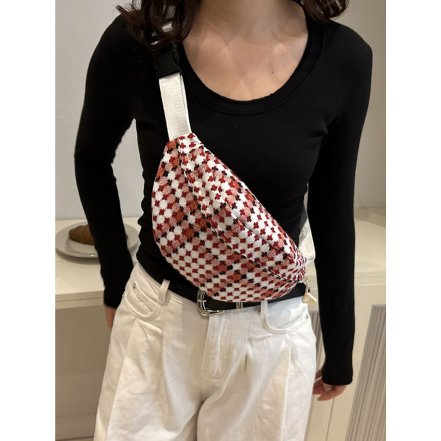 Plaid Wide Strap Crossbody Bag Apparel and Accessories