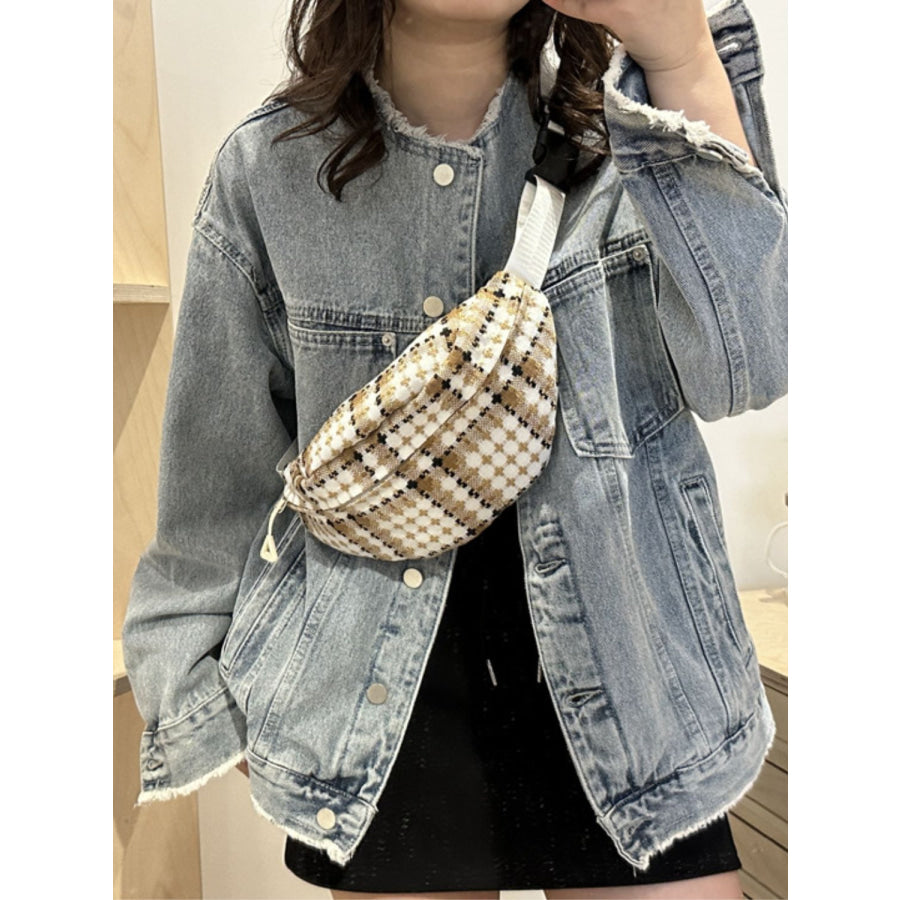 Plaid Wide Strap Crossbody Bag Apparel and Accessories