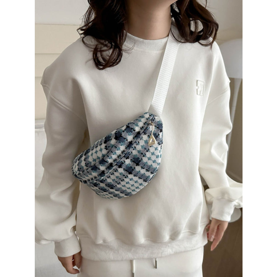 Plaid Wide Strap Crossbody Bag Apparel and Accessories