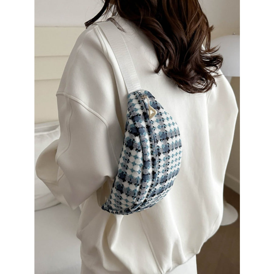 Plaid Wide Strap Crossbody Bag Apparel and Accessories