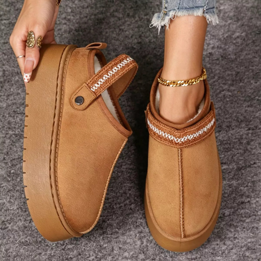 Platform Suede Fur-Lined Boots Apparel and Accessories