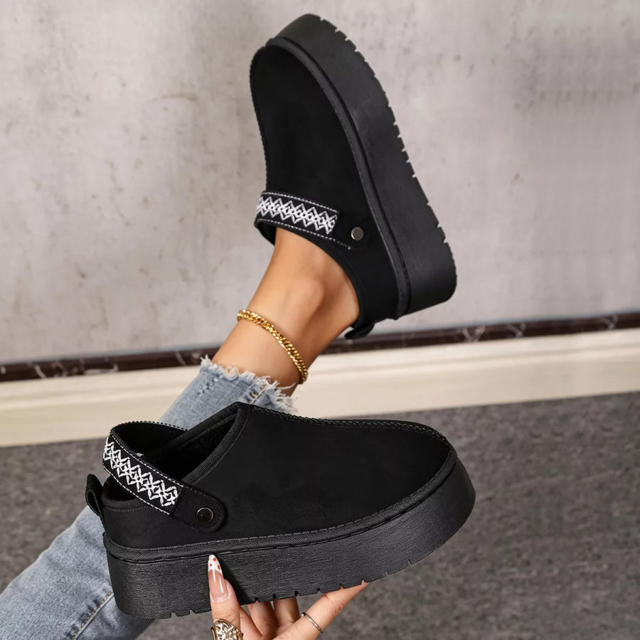 Platform Suede Fur-Lined Boots Apparel and Accessories