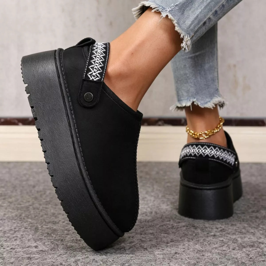 Platform Suede Fur-Lined Boots Apparel and Accessories