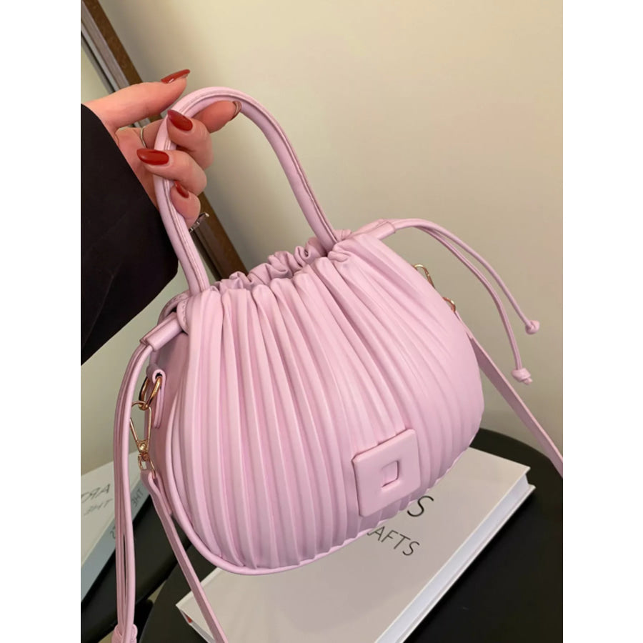 Pleated Bucket Crossbody Bag with Apparel and Accessories