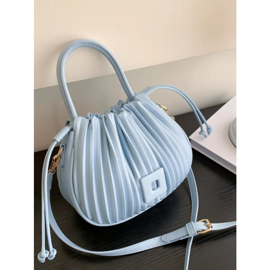Pleated Bucket Crossbody Bag with Apparel and Accessories
