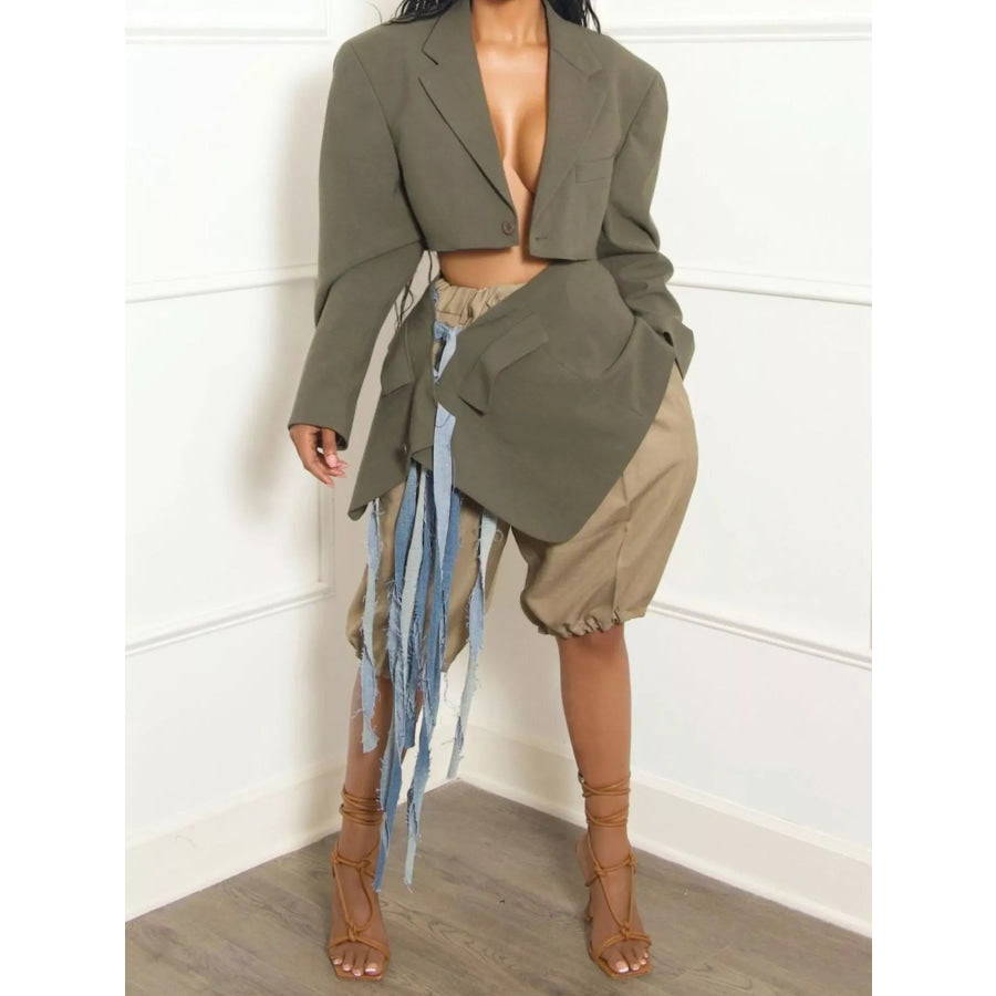 Pleated Detail High Waist Shorts Apparel and Accessories