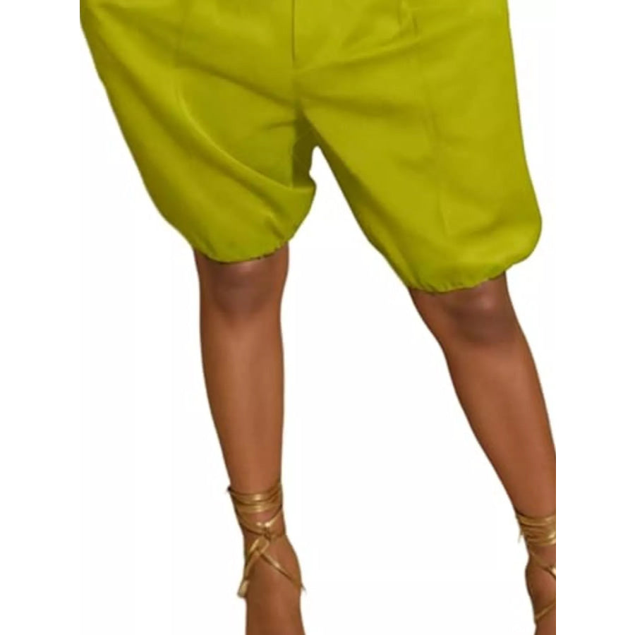 Pleated Detail High Waist Shorts Apparel and Accessories