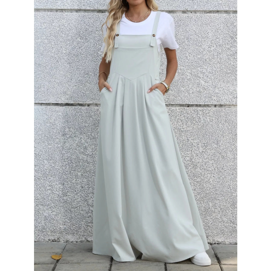 Pleated Detail Overall Dress Apparel and Accessories