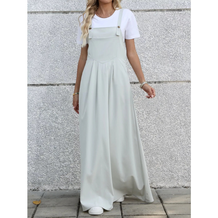 Pleated Detail Overall Dress Apparel and Accessories