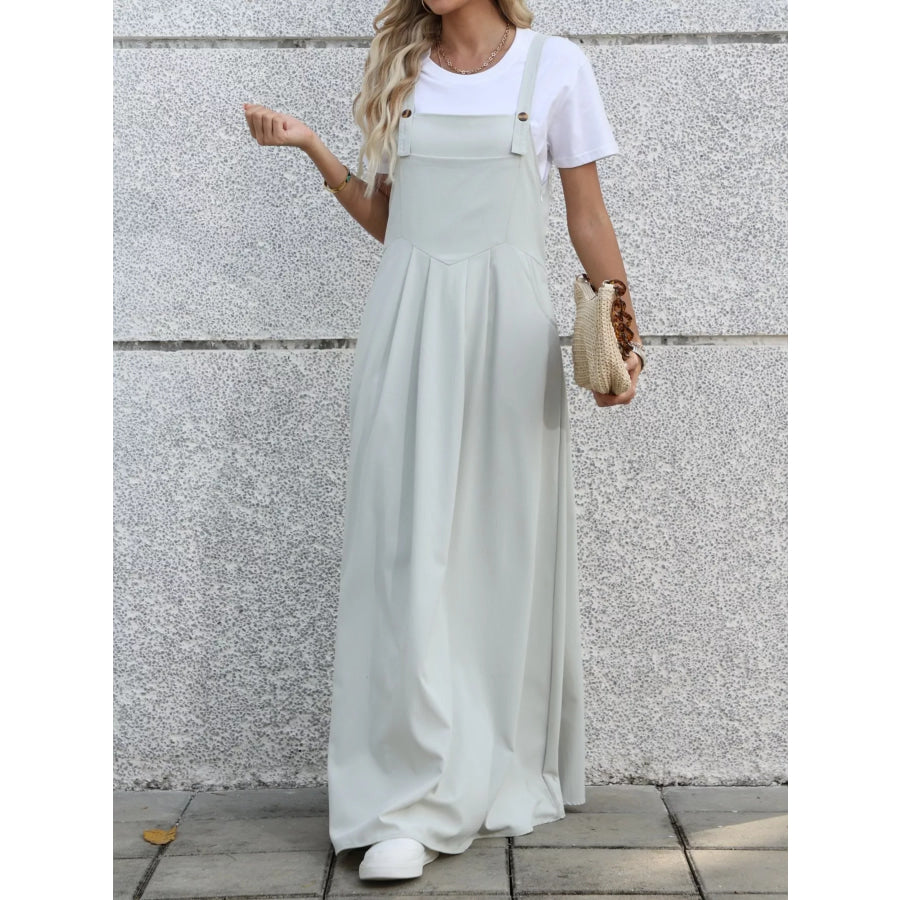 Pleated Detail Overall Dress Apparel and Accessories