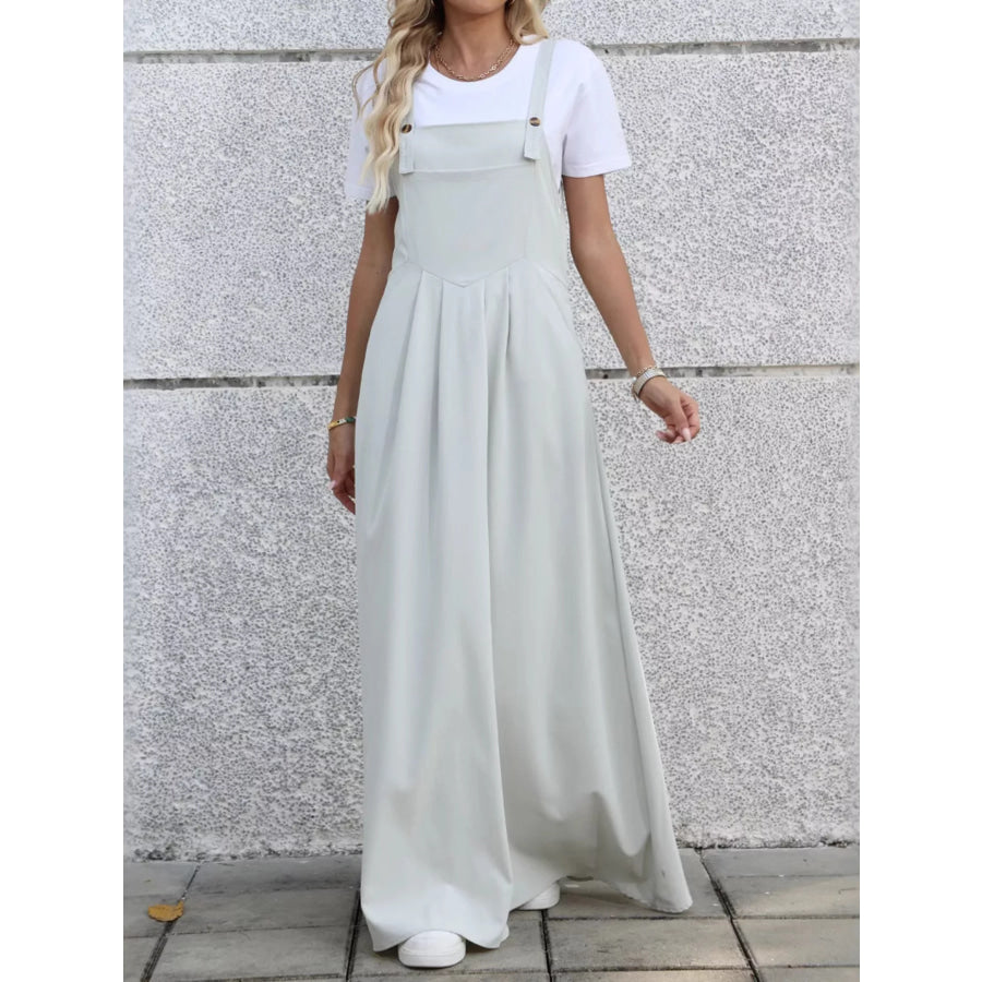 Pleated Detail Overall Dress Apparel and Accessories