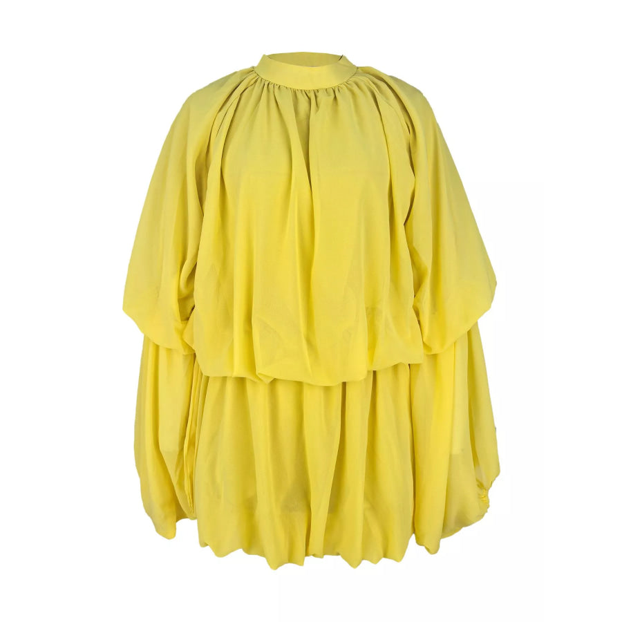 Pleated Long Sleeve Top and Skirt Set Apparel and Accessories