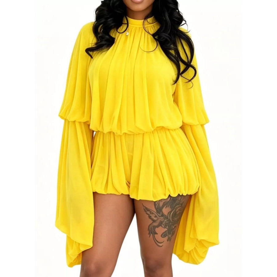Pleated Long Sleeve Top and Skirt Set Apparel and Accessories