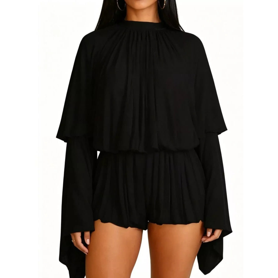 Pleated Long Sleeve Top and Skirt Set Apparel and Accessories