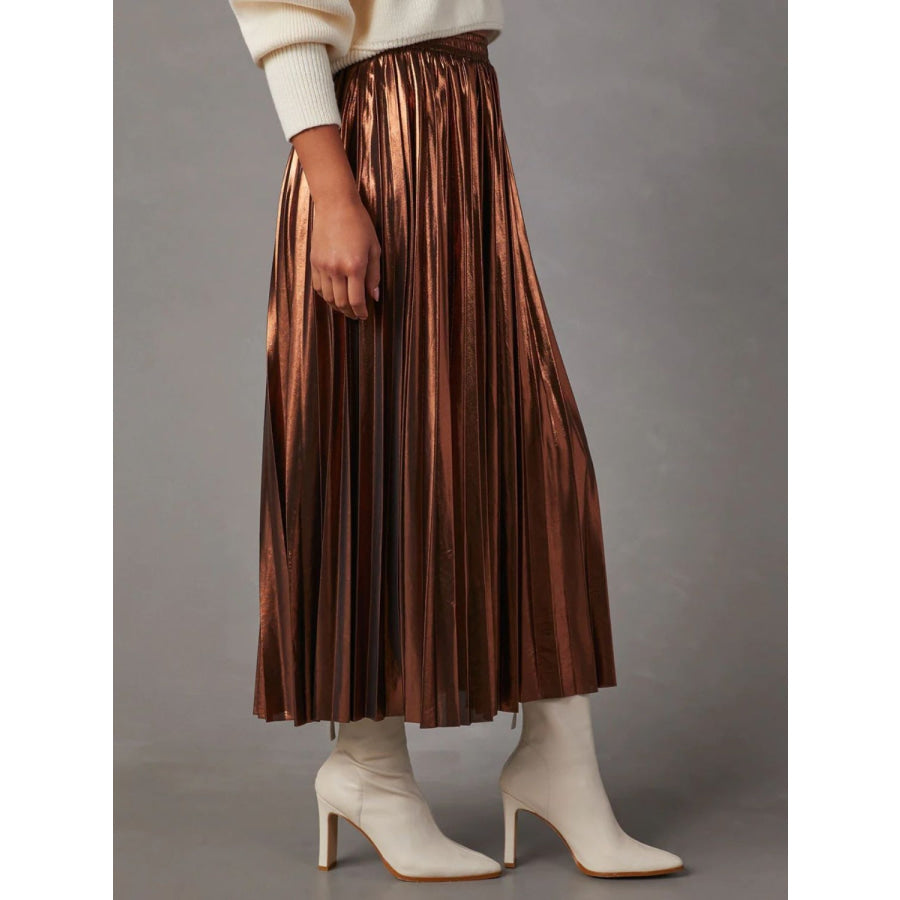 Pleated Midi Skirt Apparel and Accessories