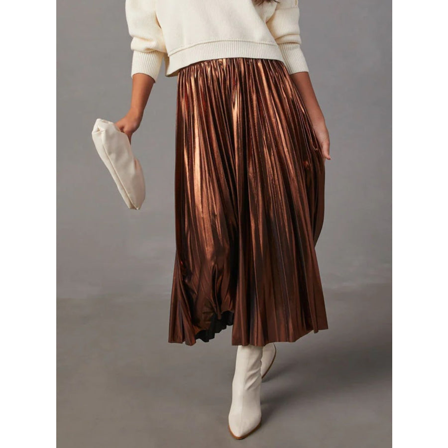 Pleated Midi Skirt Apparel and Accessories