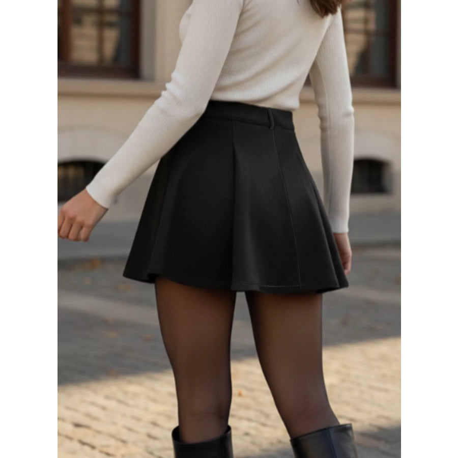 Pleated Mini Skirt Black / S Apparel and Accessories
