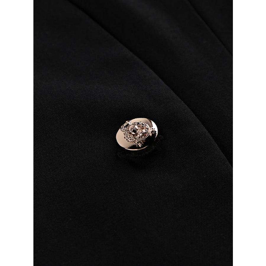 Pleated One Button Blazer Dress Apparel and Accessories