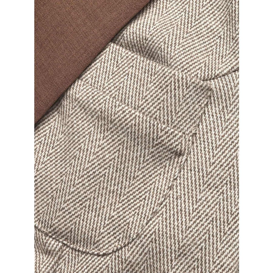 Pleated Patchwork Blazer Belt Dress Apparel and Accessories