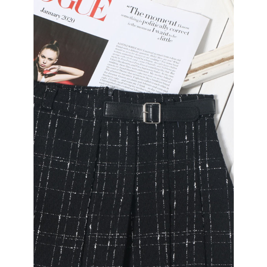 Pleated Plaid Mini Skirt Apparel and Accessories
