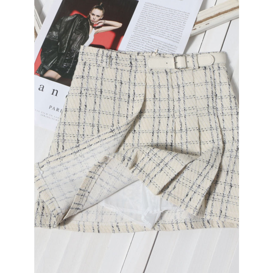 Pleated Plaid Mini Skirt Apparel and Accessories