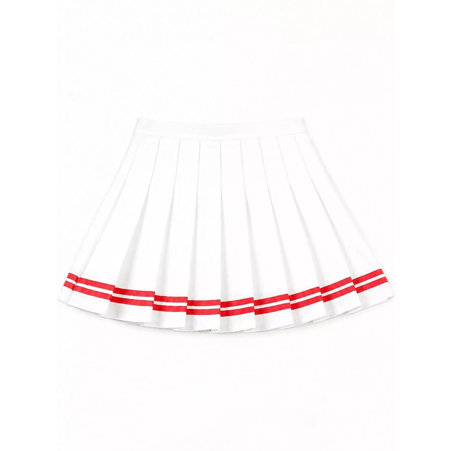 Pleated Striped Skirt Black And White - With Built-in Shorts / XS Apparel Accessories