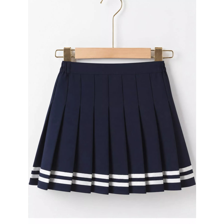 Pleated Striped Skirt Apparel and Accessories