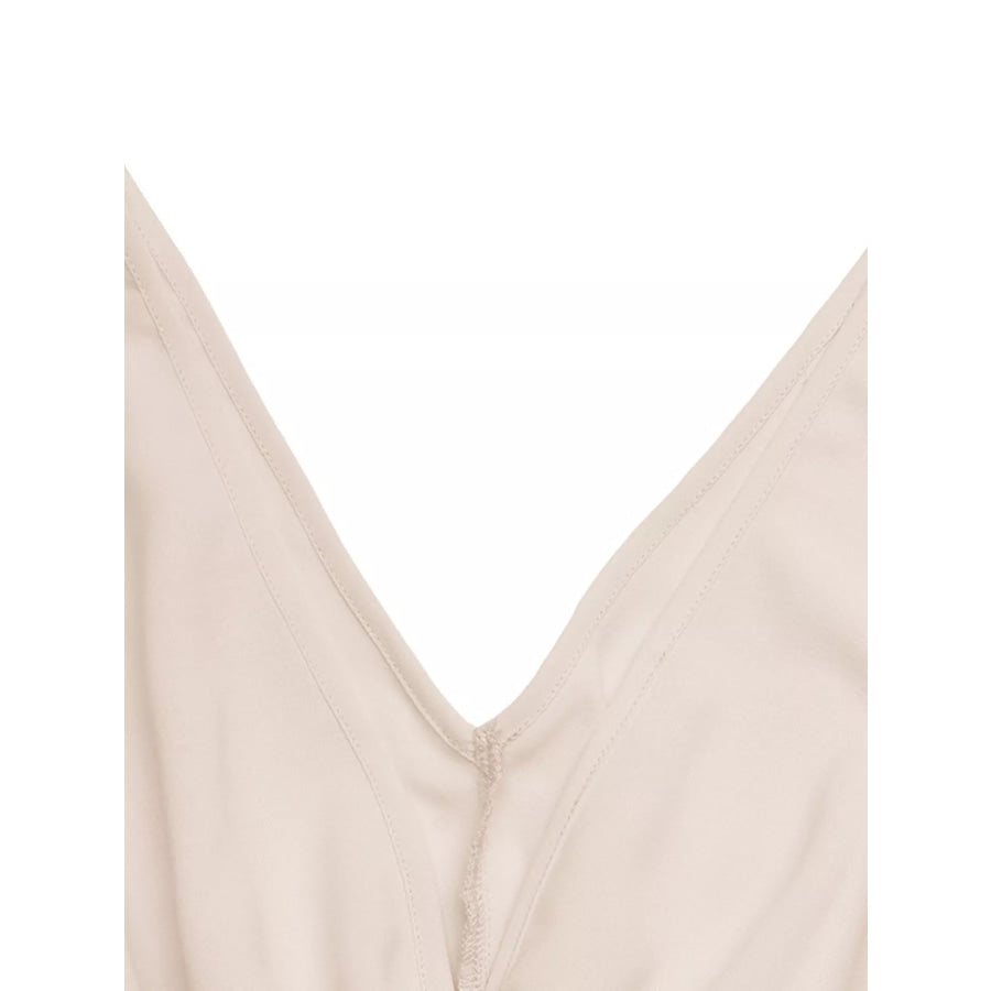 Pleated V-Neck Midi Dress Apparel and Accessories