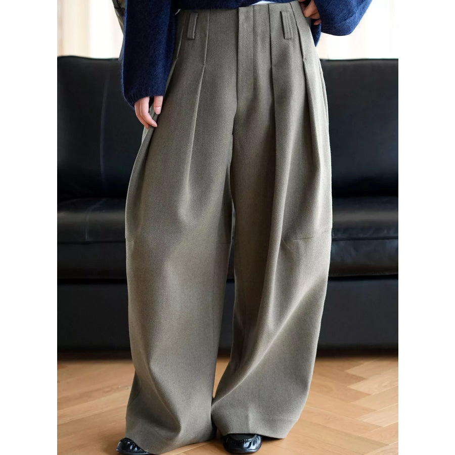 Pleated Wide-Leg Pants Apparel and Accessories
