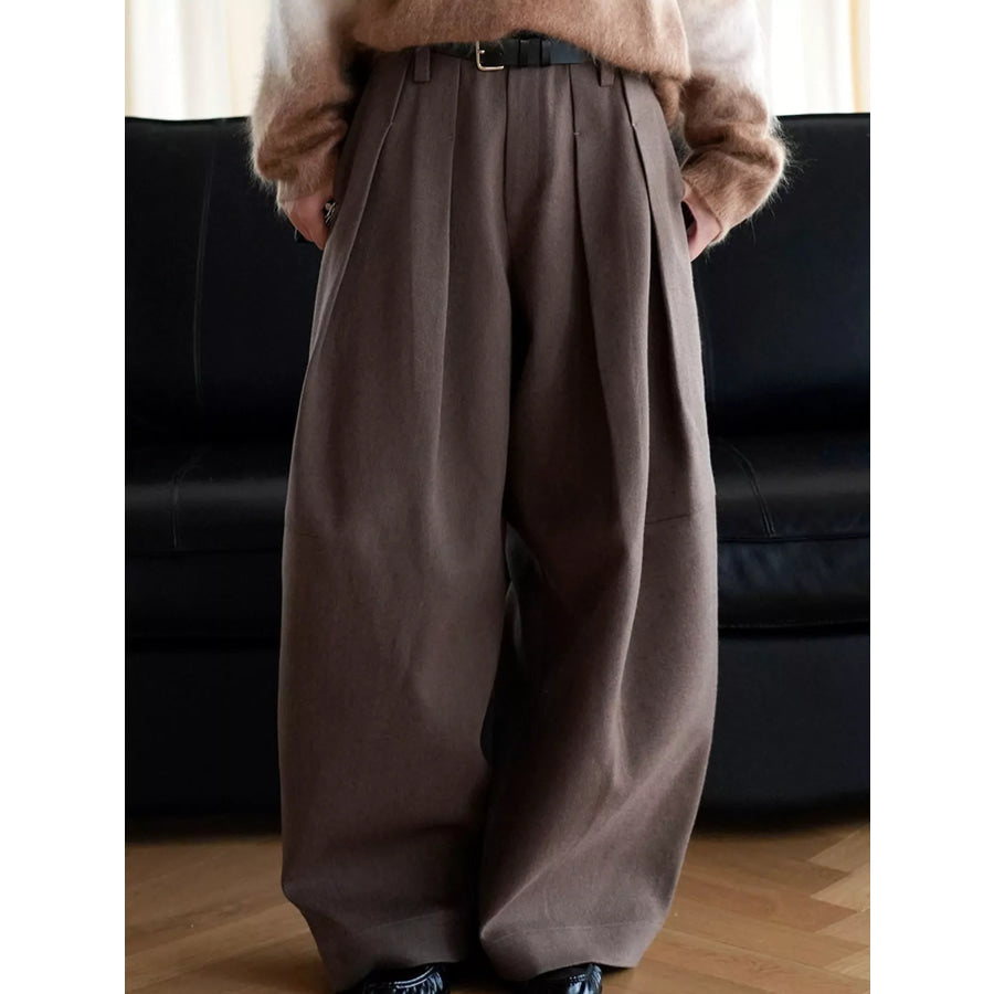 Pleated Wide-Leg Pants Apparel and Accessories