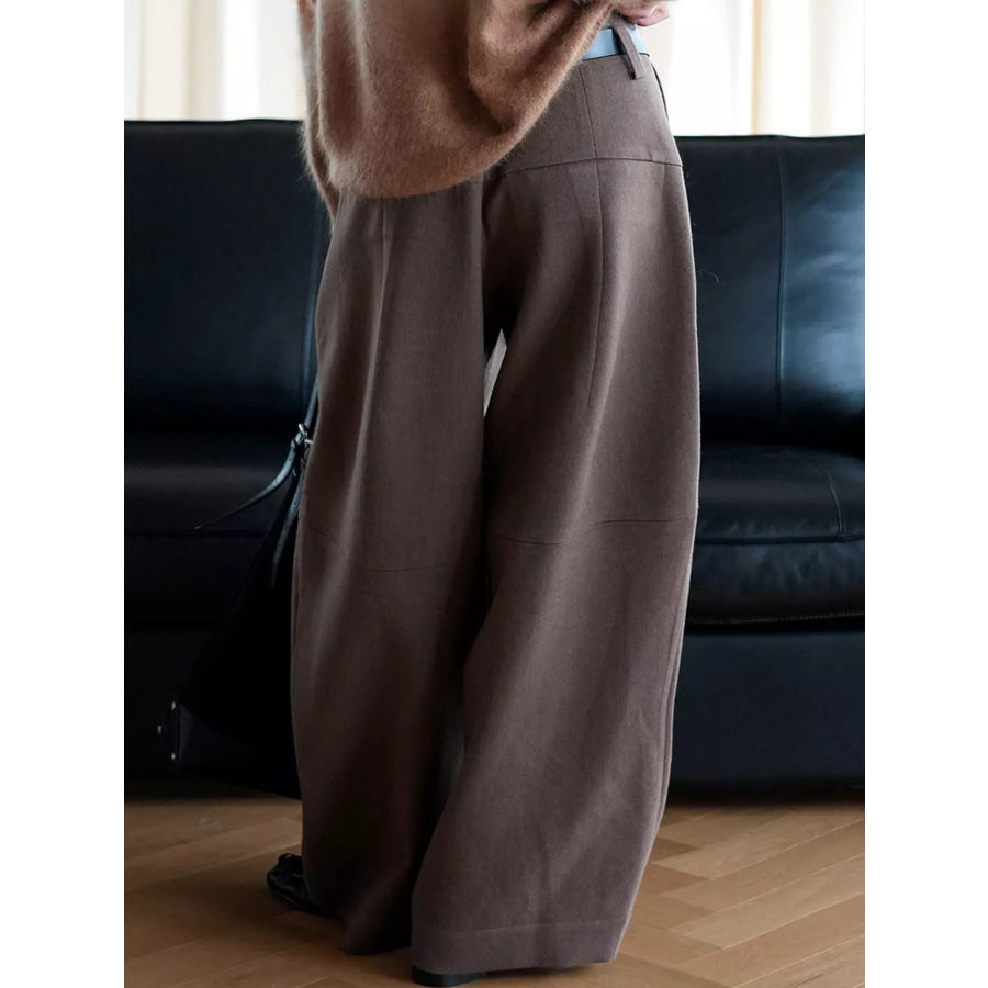 Pleated Wide-Leg Pants Apparel and Accessories