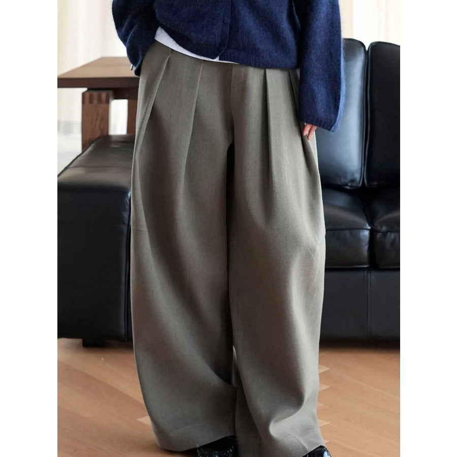 Pleated Wide-Leg Pants Apparel and Accessories