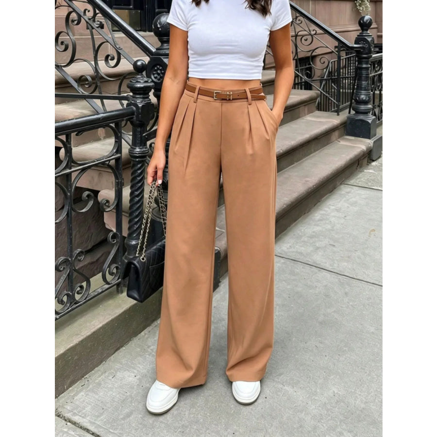 Pleated Wide Leg Pants Apparel and Accessories