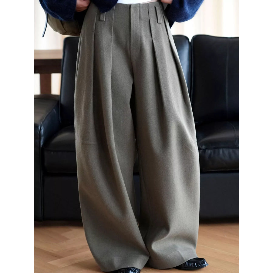 Pleated Wide-Leg Pants Apparel and Accessories