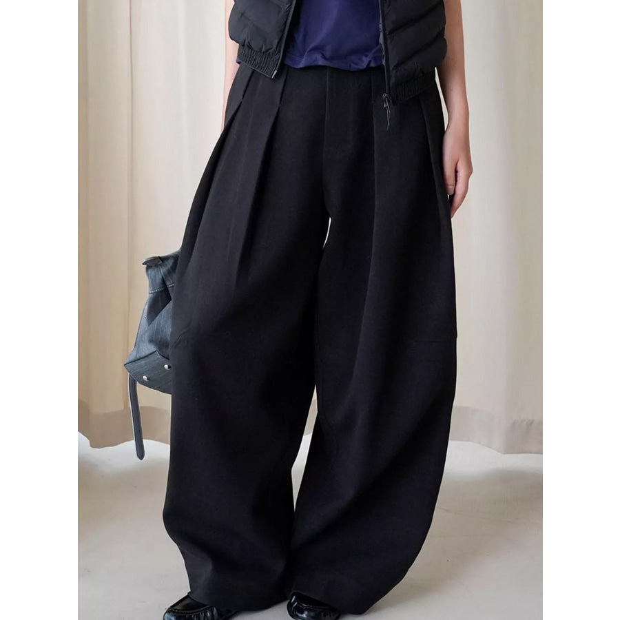 Pleated Wide-Leg Pants Apparel and Accessories