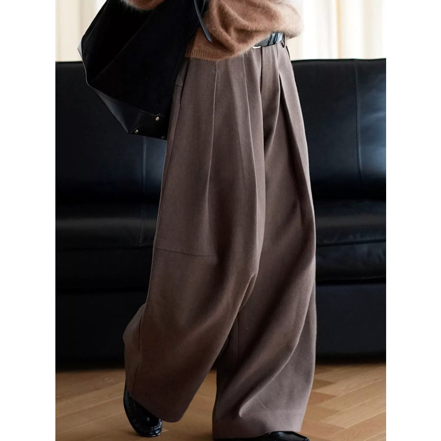 Pleated Wide-Leg Pants Apparel and Accessories