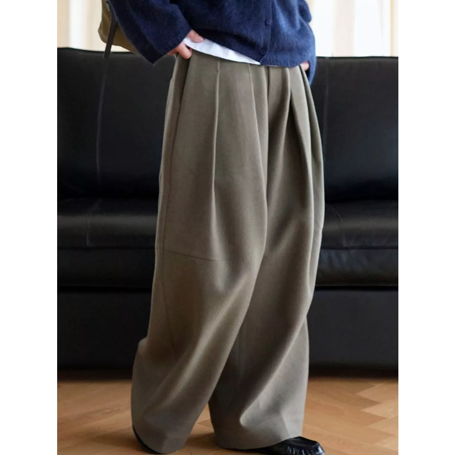 Pleated Wide-Leg Pants Apparel and Accessories