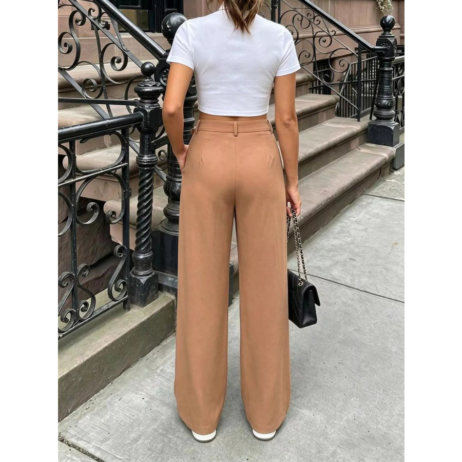 Pleated Wide Leg Pants Apparel and Accessories