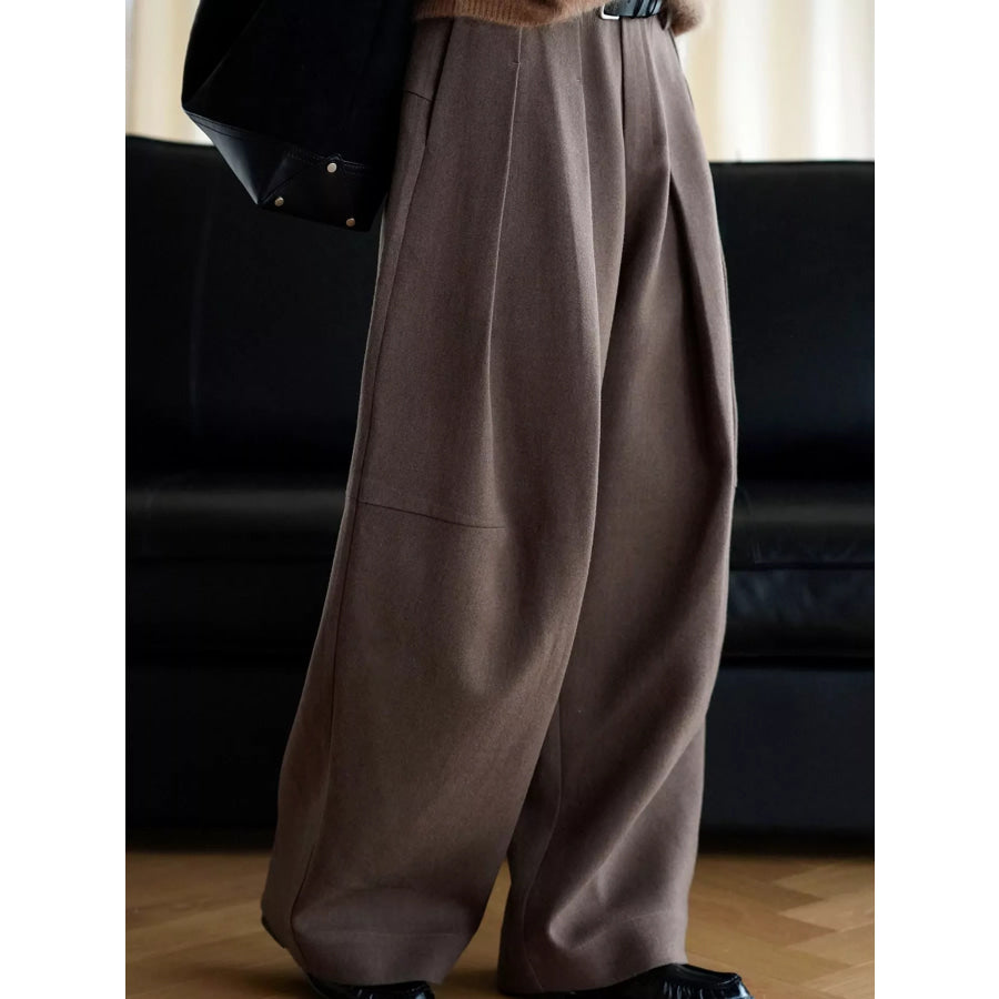 Pleated Wide-Leg Pants Apparel and Accessories