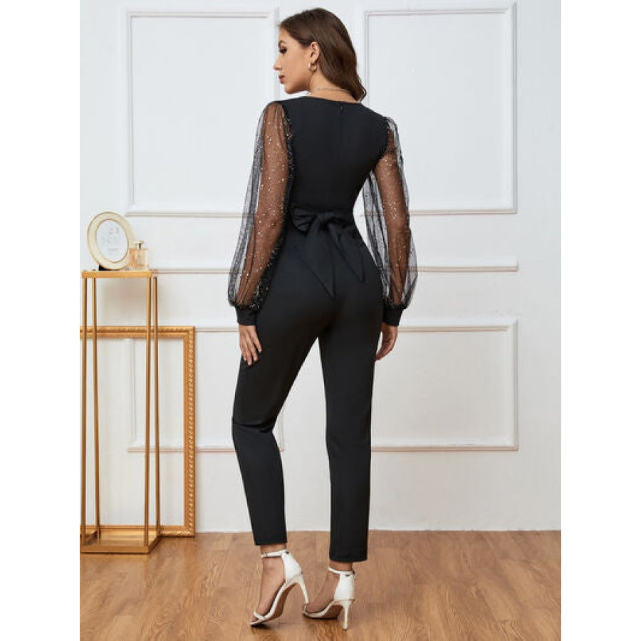 Plunge Long Sleeve Jumpsuit Clothing