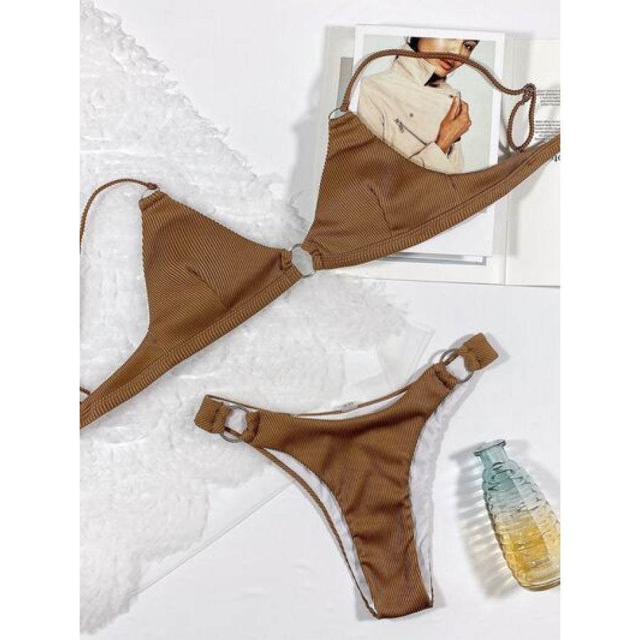 Plunge Spaghetti Strap Swim Set Apparel and Accessories