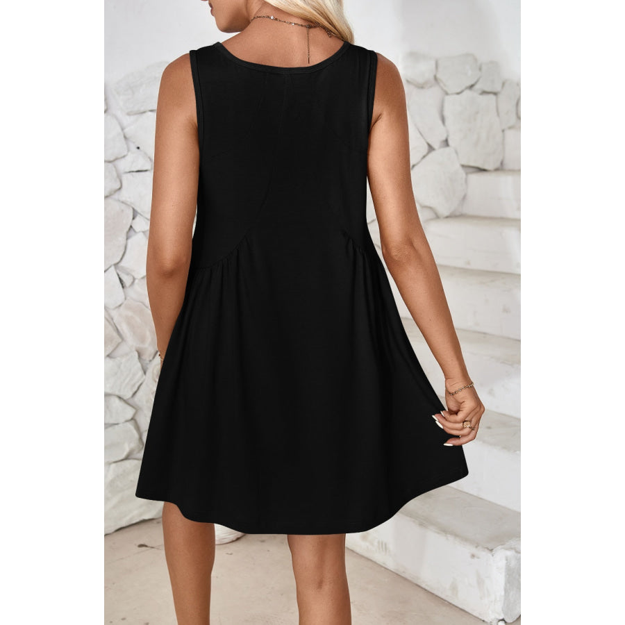 Plunge Wide Strap Mini Tank Dress Apparel and Accessories