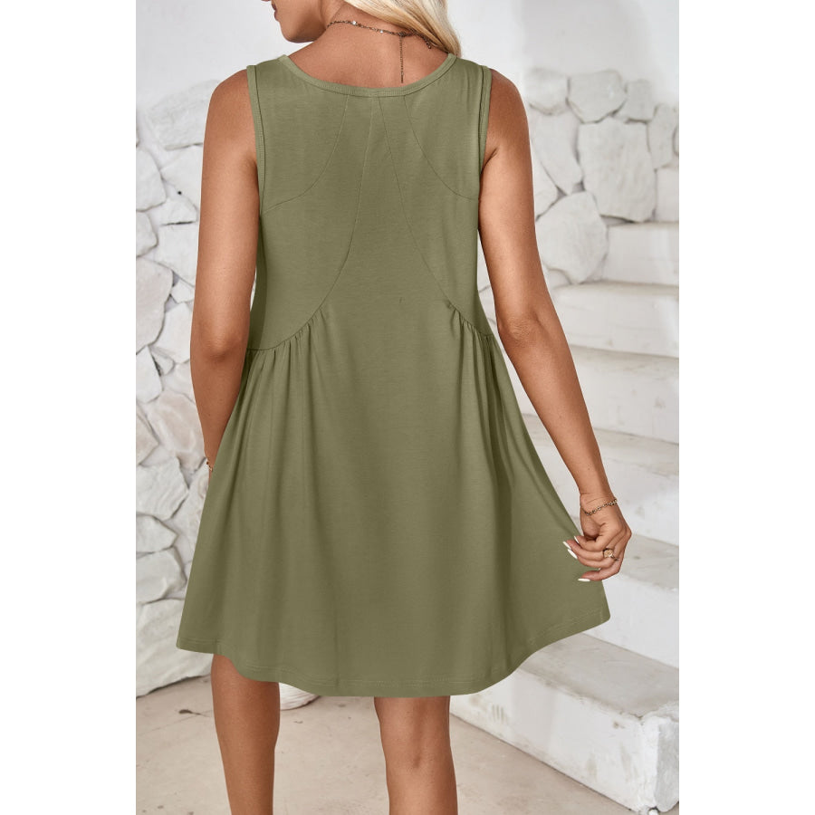 Plunge Wide Strap Mini Tank Dress Apparel and Accessories