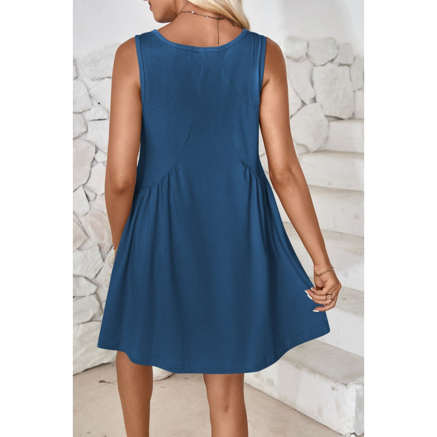 Plunge Wide Strap Mini Tank Dress Apparel and Accessories