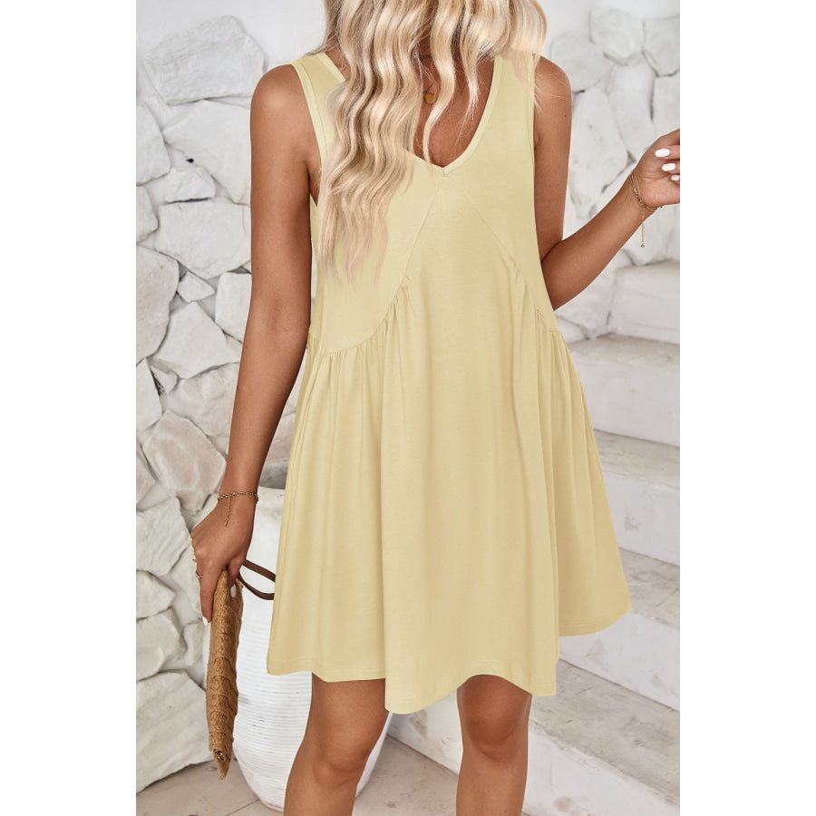 Plunge Wide Strap Mini Tank Dress Apparel and Accessories